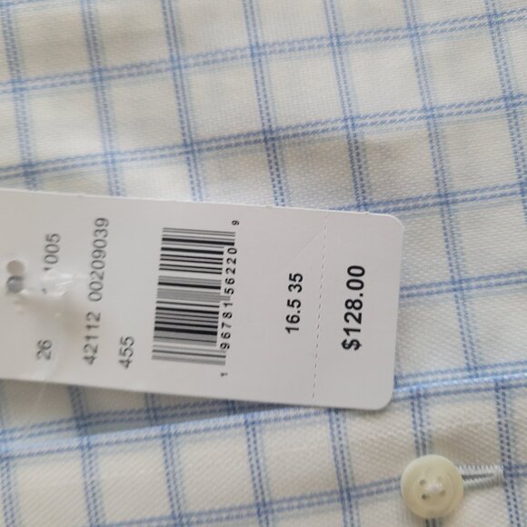 NWT BROOKS BROTHERS Men's Non Iron Stretch Long Sleeve Shirt  Blue Check Sz 16.5 - Picture 4 of 4
